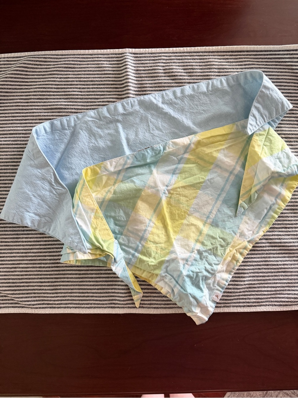 Tommy Bahama Pastel Blue and Yellow Plaid Dog Bandana
